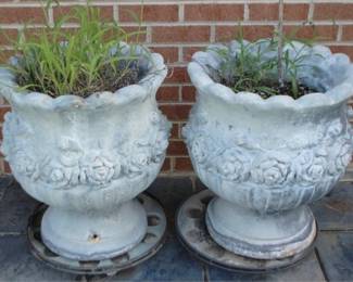 3 - Pair Concrete Planters - 21" x 18"
