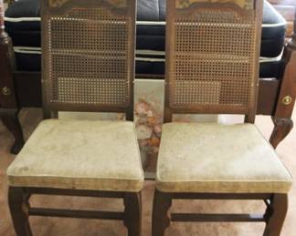 345 - Pair Asian Dining Chairs - 20" x 17" x 43"
