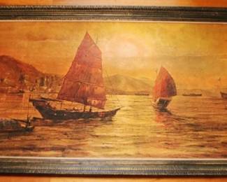 185 - Mid-Century Art, Signed & Dated - 28" x 53"
