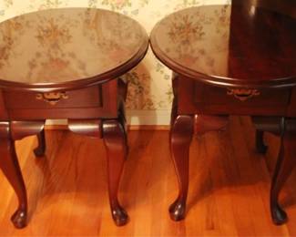 60 - Pair Queen Anne End Tables by Null Mfg 24" x 26" x 22"
