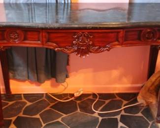 311 - Faux Marble-top Console Table - 37" x 60" x 21"
