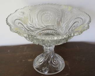 19 - Vintage Pressed Glass Compote - 8" x 11"
