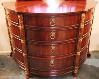 179 - Sunburst Inlay Demilune 12-Drawer Chest 24" x 55" x 40.5"
