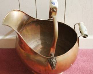 360 - Copper Coal Scuttle - 20" x 16" x 14"
