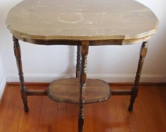 15 - Vintage Wood Table - 28" x 30" x 20" water rings on top
