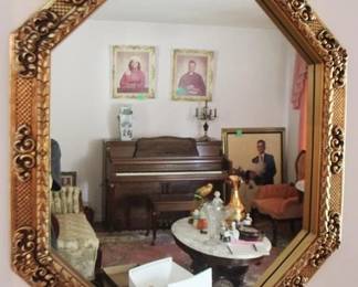 13 - Vintage Octagonal Mirror - 36" x 31"
