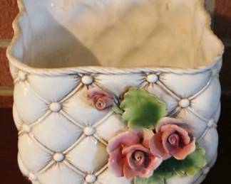 212 - Capodimonte Signed Vase - 7" x 8"
