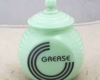 107 - Jadeite Grease Jar 6.5" tall
