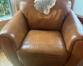 Basset Cognac Brown Leather Armchair
