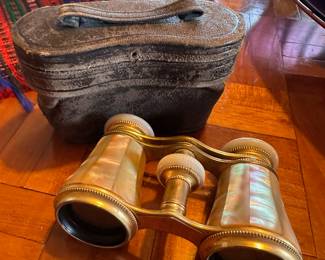 Audemair Paris Brass and Mother of Pearl Opera Binoculars