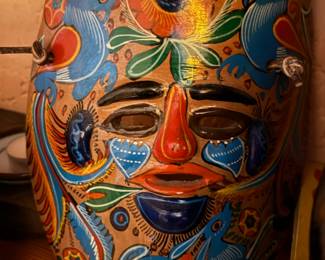 Mexican Folk Art Hand Painted Mask