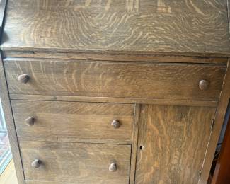 Mission Style Tiger Oak Secretary Desk/Cabinet