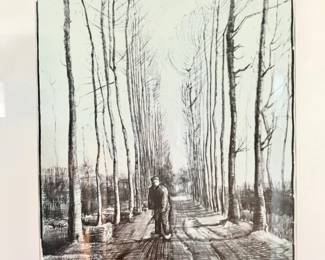 1970's Vincent Van Gogh Poplar Trees Print