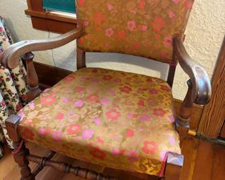 Louis XIV Arm Chair with Floral Upholstery
