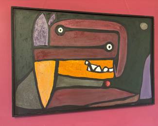 Framed Painting After Paul Klee "Mask"