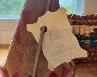 Cherokee Made Mini Leather Teepee American Indian Qualla Reservation NC