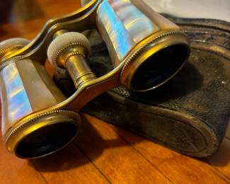 Audemair Paris Brass and Mother of Pearl Opera Binoculars