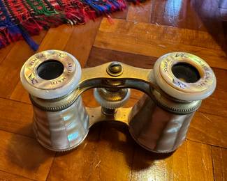 Audemair Paris Brass and Mother of Pearl Opera Binoculars