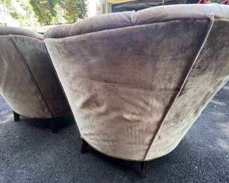 47. Pair of Velvet Butterfly Chairs w/ Tufted Back (37" x 34" x 33") 