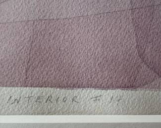 16. Signed Mixed Media by Donaldson “Interior #11” Art (11” x 14.5”) Mat (28” x 23”)
