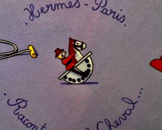 84. Hermes Rocking Horse Silk Scarf 