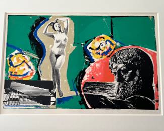 7c. Set of Three Signed 1980's Silk Screen by Thaly Stein  57 in a Series of 69 [71/100] Art (20" x 13") Mat (28" x 21")