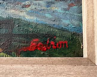 11. Signed Oil on Canvas by John Fabian "Fishing" Art (22” x 15”) Frame (28” x 21”)