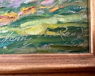 85. Signed Oil on Board by Henry Rand 1918 (art 10" x 12") (frame 15" x 13")