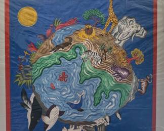 79. Silk Scarf by Kazumi for Hermes (37" x 37")