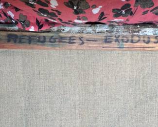 87. Signed Oil on Canvas by Joseph Wolins "War Refugees Exodus" (36" x 28")