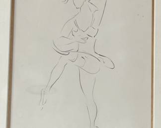 27. Signed Modern Piece on Grey Wash on Paper by Rudolf Raimund Ballabene 1930s Art (16” x 12”) Frame (16” x 20”)
