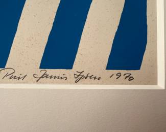 9. Signed Lithograph 1970 “P” 25/50 Art (19.5” x 15.6”) Mat (24” x 27.5”)