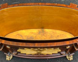 50. Maitland Smith Regency Style Ice Bucket w/ Wood Veneer & Brass Accents (42" x 21" x 18") 