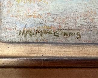 38. Signed Oil on Canvas by Henry Ryan MacGinnis “Winter, Big Trees In The Hermitage Yard” 1908 Art (25.5” x 19.5’) Frame (32” x 26”)