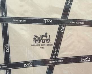 80. Hermes Ribbons Silk Scarf  (33" x 33")