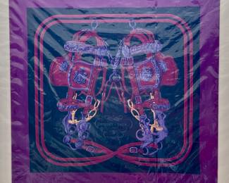 83. Hermes Equestrian Silk Scarf (33" x 33")