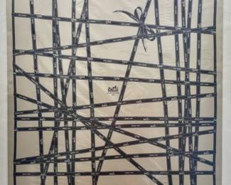 80. Hermes Ribbons Silk Scarf  (33" x 33")