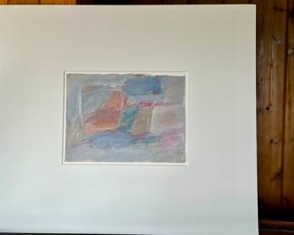 3. Unsigned 1970’s Mixed Media Art (15” x 11”) 8-Ply Gallery Matting (32.5” x 28.75”)