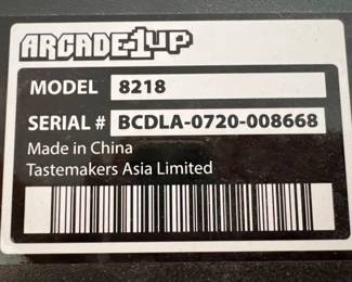 44. Super Pac Man Machine Arcade 1up
Serial number: BCDLA-0720-008668
Model: 8218
