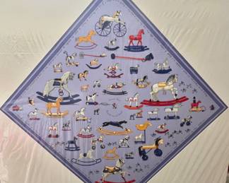 84. Hermes Rocking Horse Silk Scarf 