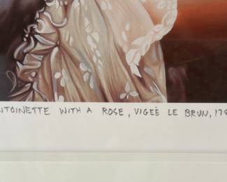 14. Signed Pigment Print on Archival Hahnemuhle Cotton Rag by Jake Scharbach “Marie Antoinette With A Rose, Vigee Le Brun, 1783” Limited Edition of 50 + 5 Artist Proof 2022 Art (24” x 26”) Mat (31” x 32”)