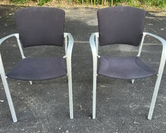 55. Pair of Arm Chairs w/ Metal Frame (22" x 20" x 33")