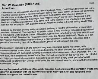 23. Signed Oil on Canvas by Carl W. Brandien of Venice 1921, in Finished Corned Gold Leaf Frame; Art (15.5” x 18.5”) Frame (19.5” X 23”)