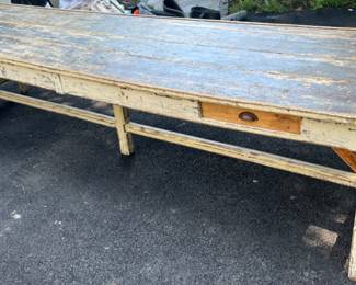 60. Vintage Plank Top Farm Table (118" x 33" x 30")
