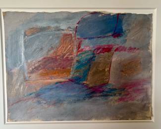 3. Unsigned 1970’s Mixed Media Art (15” x 11”) 8-Ply Gallery Matting (32.5” x 28.75”)