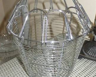 Silver Metal Egg Baske & Cups