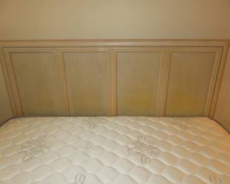 Queen Size Thomasville Blonde Furniture Headboard & Dresser with Mirror, Queen Size Orthopedic Extra Firm Mattress & Boxspring