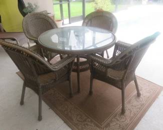 Faux Wicker Patio Table Set