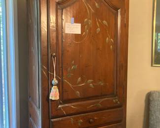 Tole painted cabinet