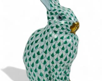 Green Fishnet Herend Bunny